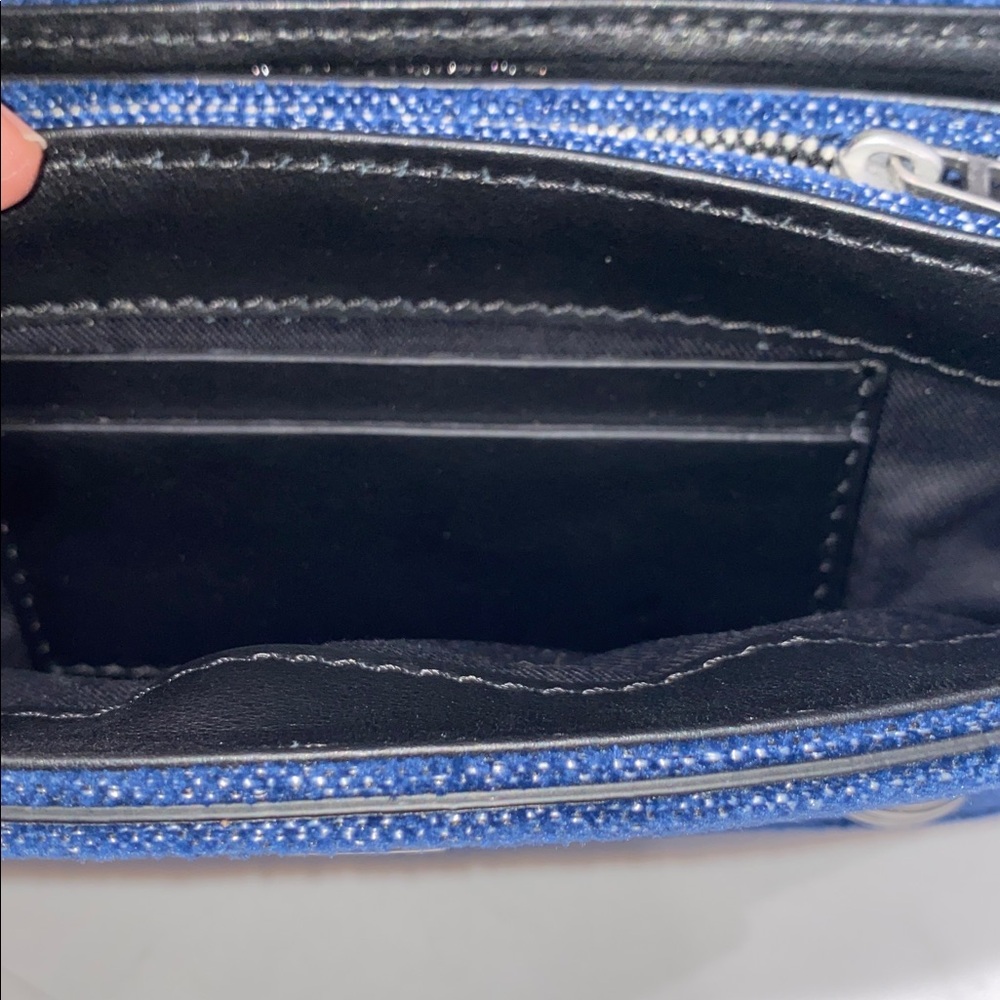 Zadig & Voltaire Kate Denim Wallet On A Chain Crossbody Clutch - Picture 10 of 17